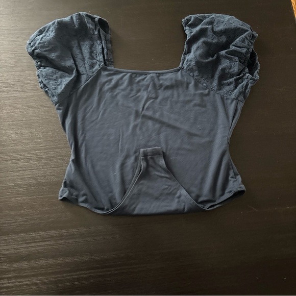 Francesca’s Mi Ami Sleeveless Puff Sleeve Blue Bodysuit NWOT - Picture 4 of 5